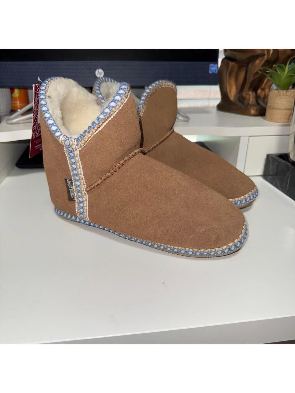 caramel-colored MUK LUKS Women's Macee slipper boots